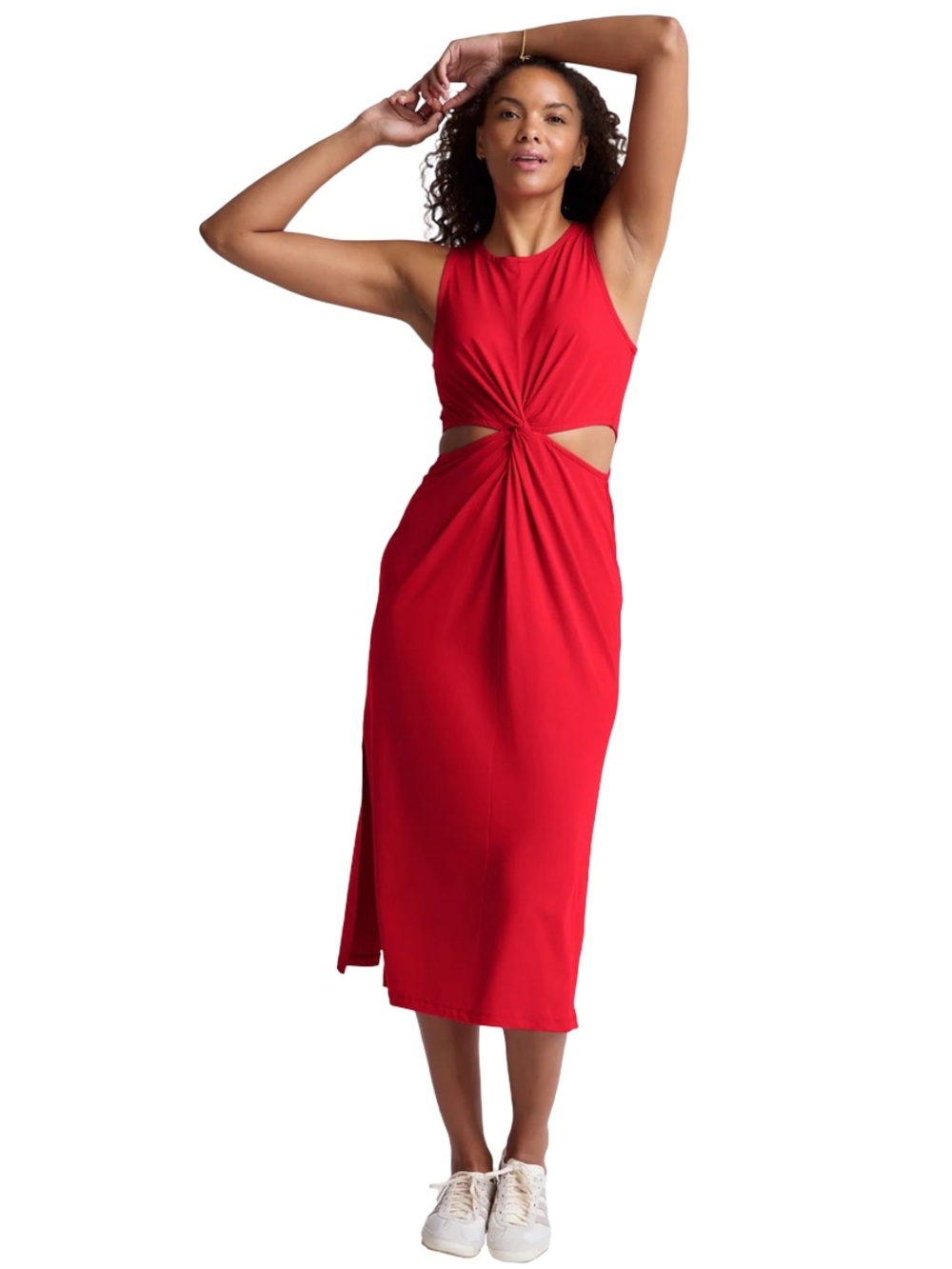 Beyond Yoga Around the World Twist Front Dress Red Size XL